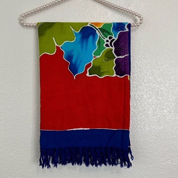 Boho Floral Fringe Sarong or Beach Blanket - Picture 8 of 11